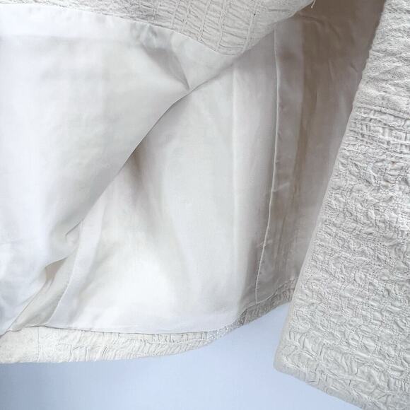 Vintage Custom OOAK Cream Quilted Patchwork Blazer Jacket Womens XL - Picture 7 of 9